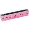 16 Holes Wooden Harmonica Mouth Organ Kids Music Instrument Educational Toy Gift Pink Red Yellow Green Frog Educational Toys