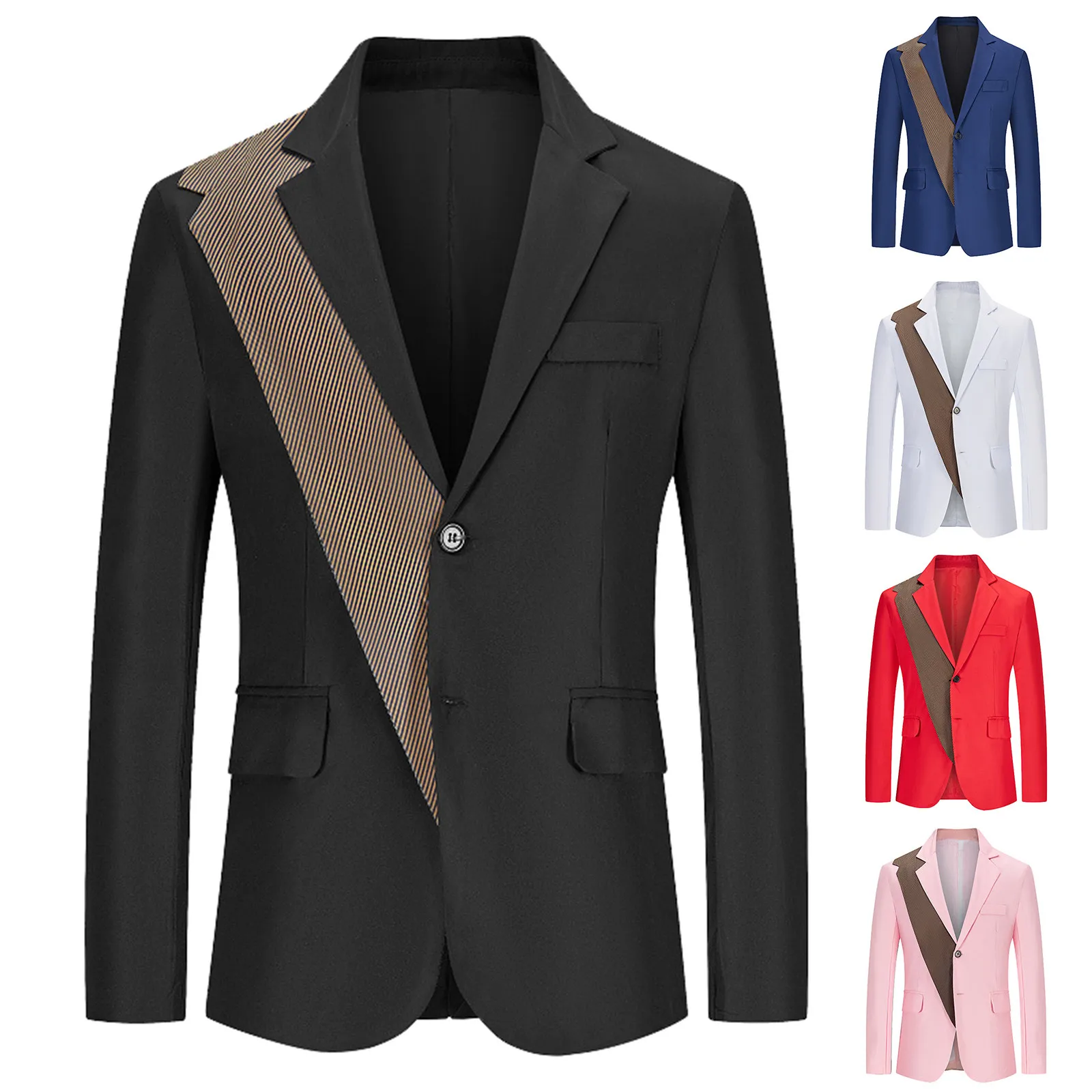 Mens Autumn And Winter Trend Suit Collar Single Two Buttons Slim Fit Coat Pant for Men Wedding Mens Suit Rain Coat Suite Jacket