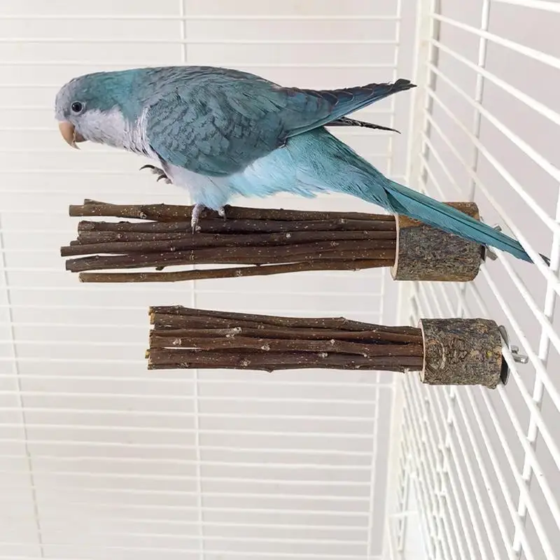 wooden parrot stand pole perch wood natural tree branch bird stand beak and claw grinding parrot toys birdcage decoration pets 2