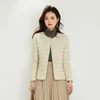 Women Liner Duck Down Jacket O-neck Variable V-neck 2024 New Female Winter Keep Warm Collarless Ultralight Quilted Puffer Coat 1