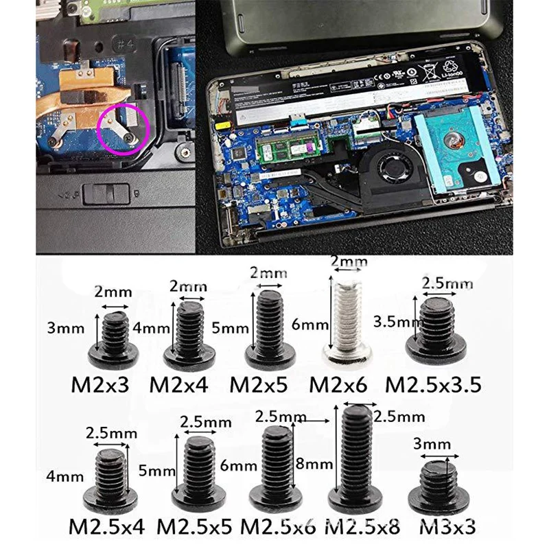 노트북 범용 나사 교체 키트, M2, M2.5, M3, 레노버 도시바 게이트웨이, 삼성 HP IBM Dell Dell Acer Asus용, 500 개