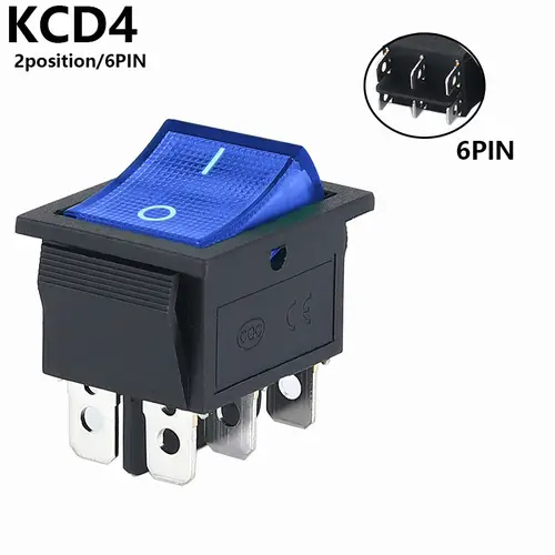 Latching Rocker Switch Power Switch I/O 4 Pins 6 Pins with Light 16A 250VAC 20A 125VAC KCD4 2/3position - Image 13