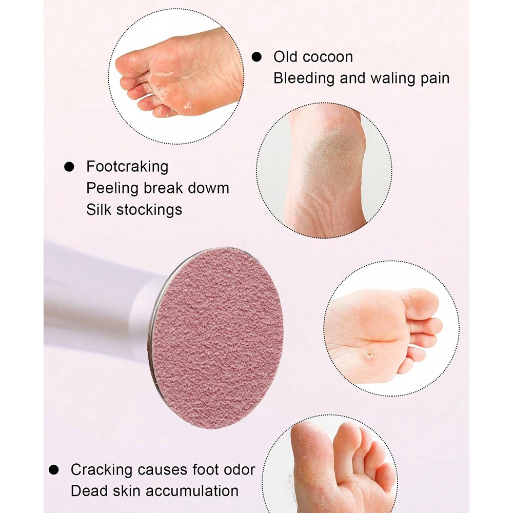 Colorful 25mm Sanding paper 100pcs/Box with Metal shaft Foot File Callus Remover Replacement Sandpaper Disc 80# 150# 240# foot sanding paper