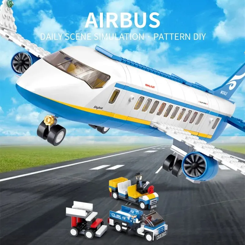 시티 공항 에어버스 항공기 비행기 화물 비행기 모델 빌딩 블록, 어린이 교육 완구, 463 개 시티 공항 에어버스 항공기 비행기 화물 비행기 모델 빌딩 블록, 어린이 교육 완구, 463 개