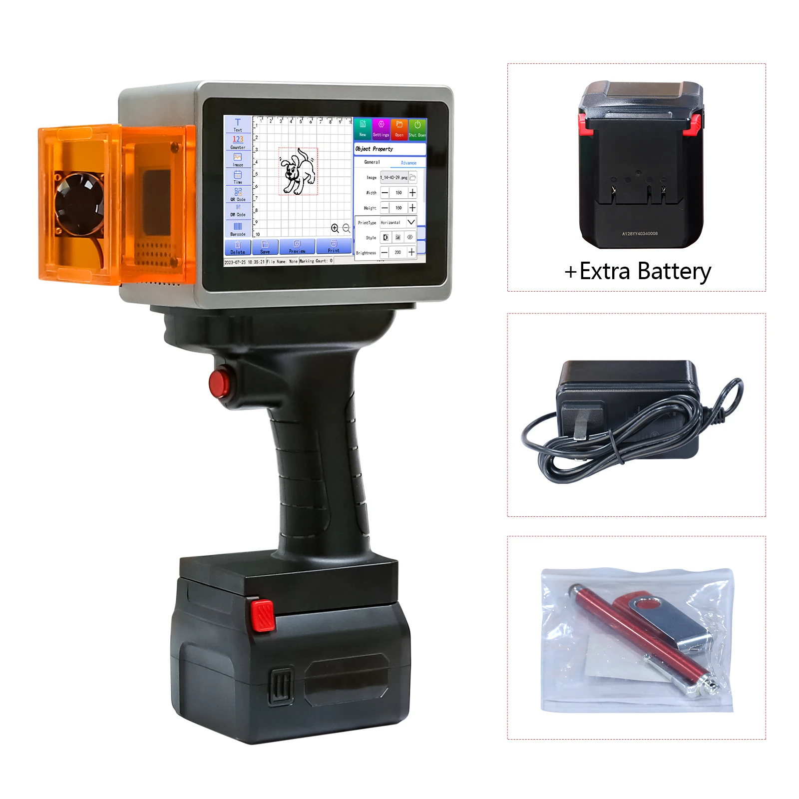 5Wレーザー彫刻機ハンドヘルドレーザーマーキングマシン、木材、革、アクリル、金属、ガラス、カートン、シリコン、ゴムのDIY初心者向け