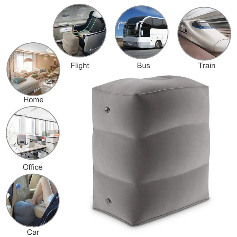 3LayersPressInflatablePillowFootRestTravelAirplaneLegFootrest