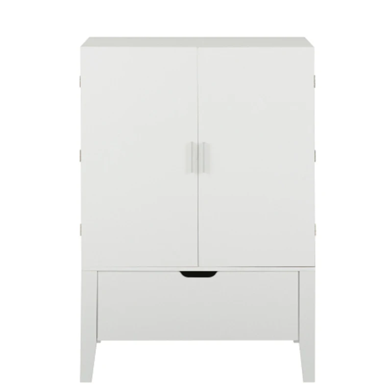 Bar Cabinet,Wine Bar Cabinet,Liquor Storage Credenza,Sideboard with Wine Racks & Stemware Holder,Wine glass holder,White+Brown