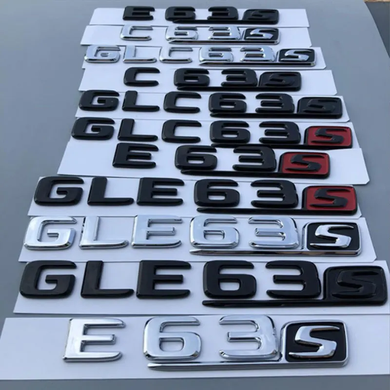 

For mercedes benz C63S E63S GLC63S GLE63S A45 AMG Letter Number decorating decals Car Rear Trunk Tail Label Emblem car stickers