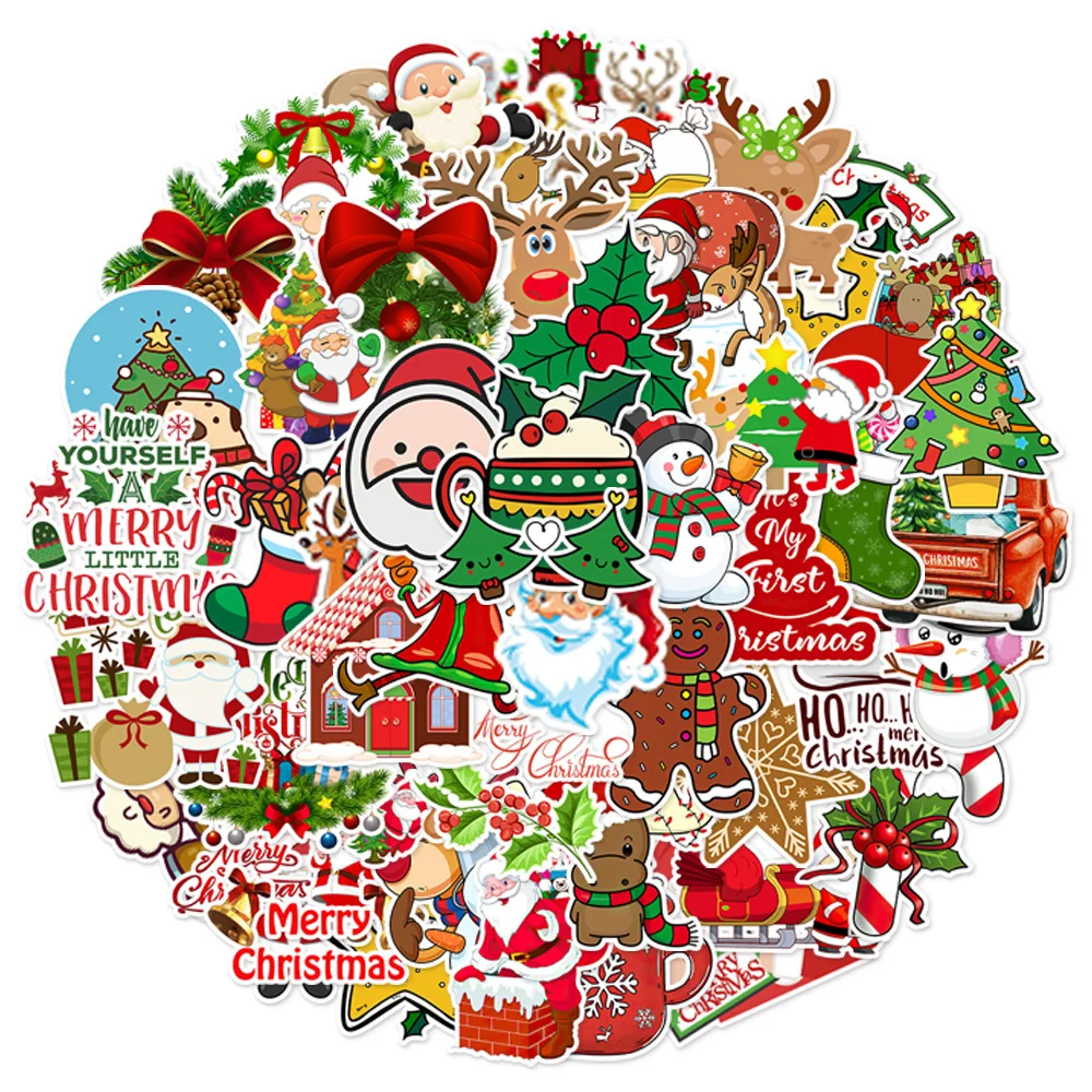 50/100PCS Weihnachten Serie Cartoon Festival Spaß Graffiti Aufkleber DIY Manuelle Schrott Buch Tablet Dekorative Aufkleber ﻿ – Detail 4