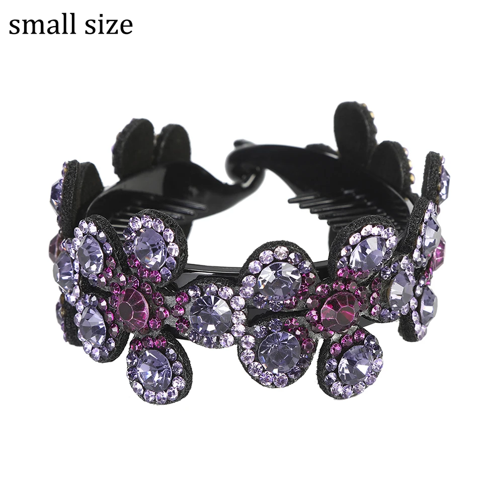 crocodile hair clips Molans Crystal Rhinestone Hair Claws for Women Flower Hair Clips Barrettes Crab Ponytail Holder Hairpins Bands Hair Accessories ladies head wraps Hair Accessories