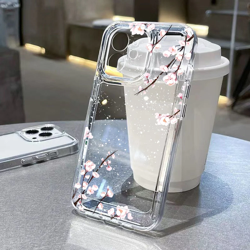 Floral Clear Shockproof Phone Case
