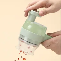 Ensemble de coupe-légumes électrique 4-en-1 sans fil portatif, hachoir à ail, hachoir alimentaire, hachoir à viande, éplucheur et trancheur 5