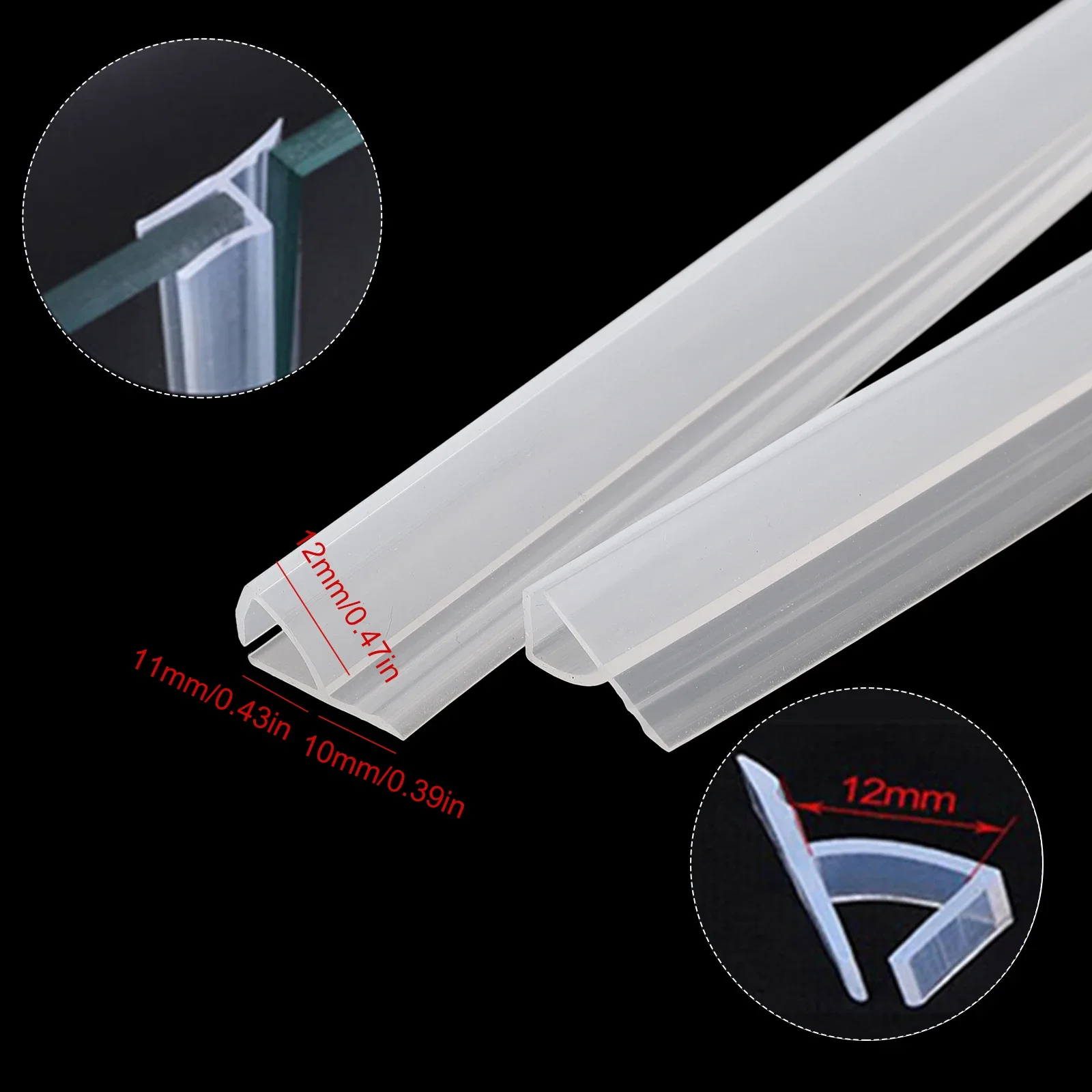 Silicone Seal Strip 2M 6/8/10/12mm Screen Door Bathroom Shower Water Door Draft Blocker Acoustic Insulation Strip