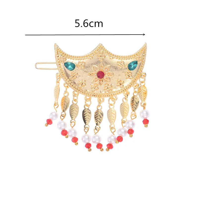 Ethiopia Hairpin Wedding Headwear Pearl Colorful Dubai Women's Bridal Jewelry Party Gift