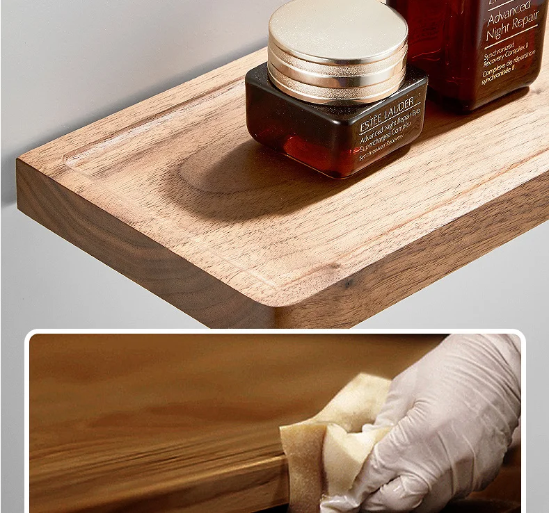 Bad Nussbaum rack die wand hängende lagerung regal holz regal – Detail 5