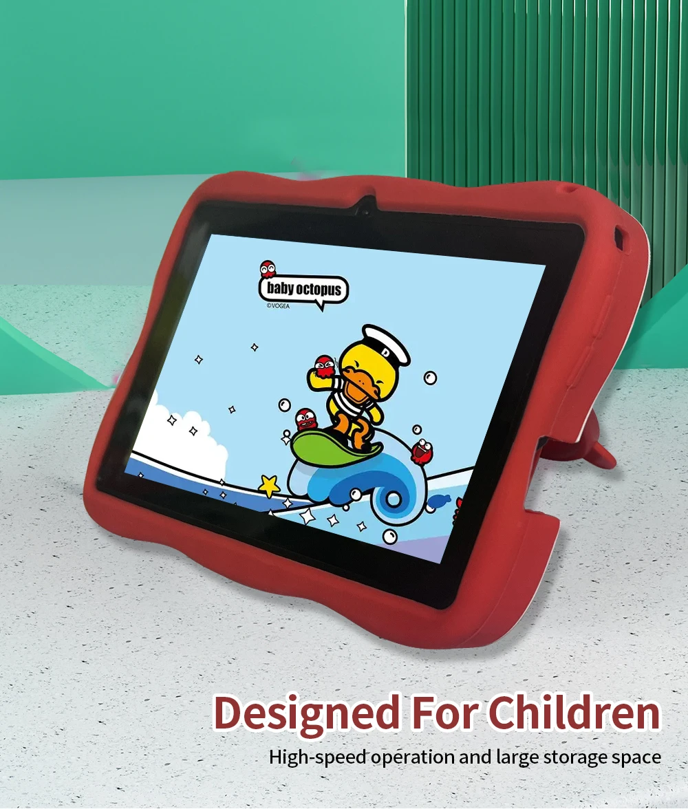 Kids Tblet  4GB RAM 64GB ROM Android 9 Dual Cameras supporting Learning and Educational games IPS 1024 * 600 Display screen 4