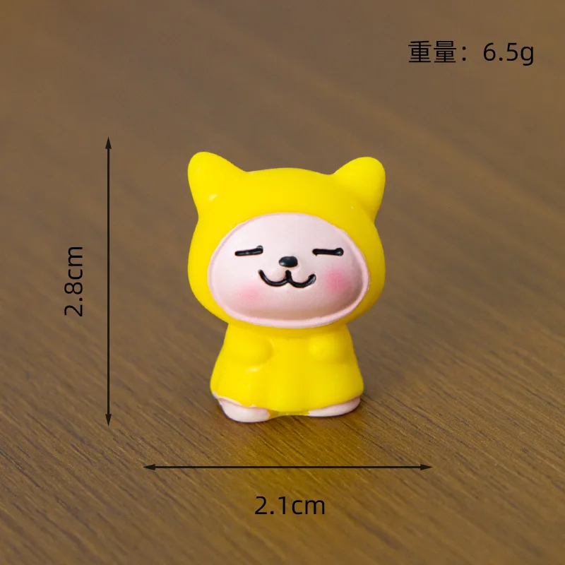 Decoration Crafts Adorable Raincoat Animal Mini Figurines Creative Resin Crafts for Home Office Desk Decor