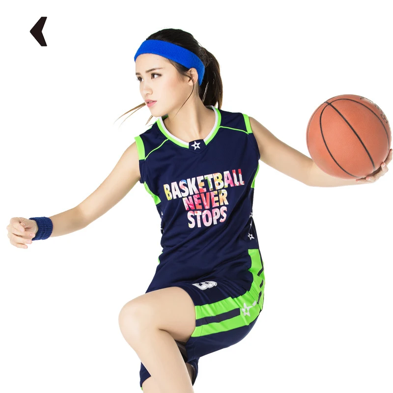 Girls Basketball Jersey Personalized Customize With Numbers Design Colorful Red Sportswear Youth Womens Basketball Uniforms Sets