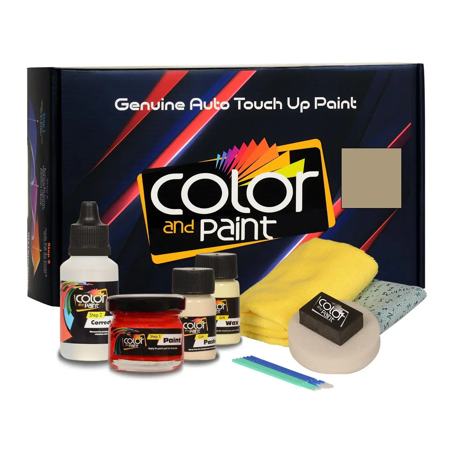 

Color and Paint compatible with Tata Automotive Touch Up Paint-SHELLING GOLD MET - 215 - Basic Care