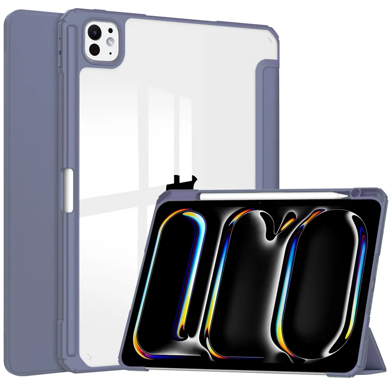 حافظة خلفية ثلاثية الطي مع حامل أقلام رصاص ، غطاء...