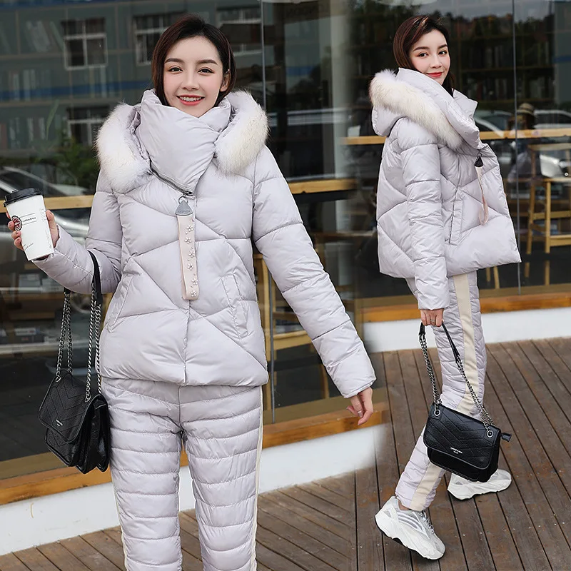 

Lady Ski Jumpsuit Casual Thick Winter Warm Women Snowboard Skisuit Outdoor Sports Skiing Pant Set Zipper Ski Suit