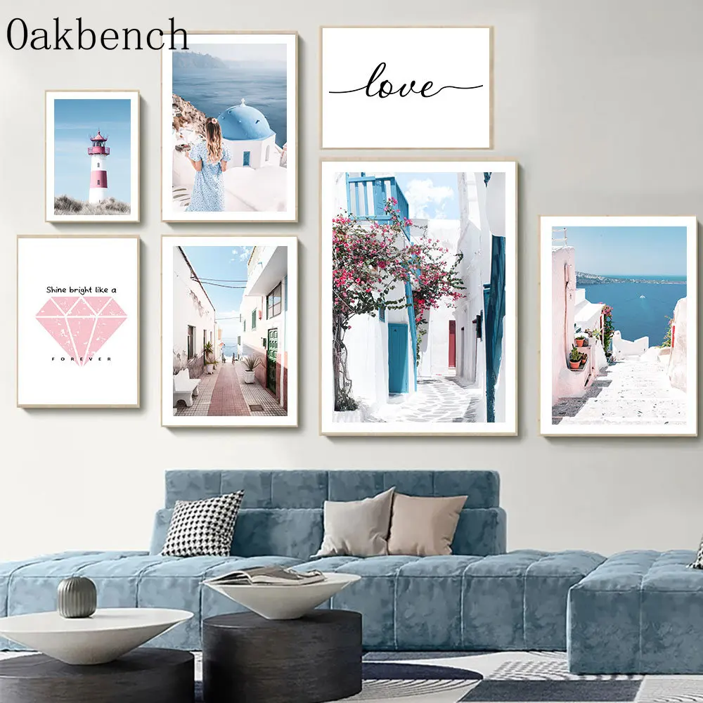 

Скандинавский пейзаж, художественные принты, морской пейзаж, холст, постер, девушка, алмазная Настенная картина, любовь, настенные картины, скандинавские постеры, домашний декор