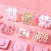 Cute Food Storage Box Pink Candy Jars With Lids Salad Snacks Grain Spice Sealed Storage Pots For Kitchen Storage Organization 2