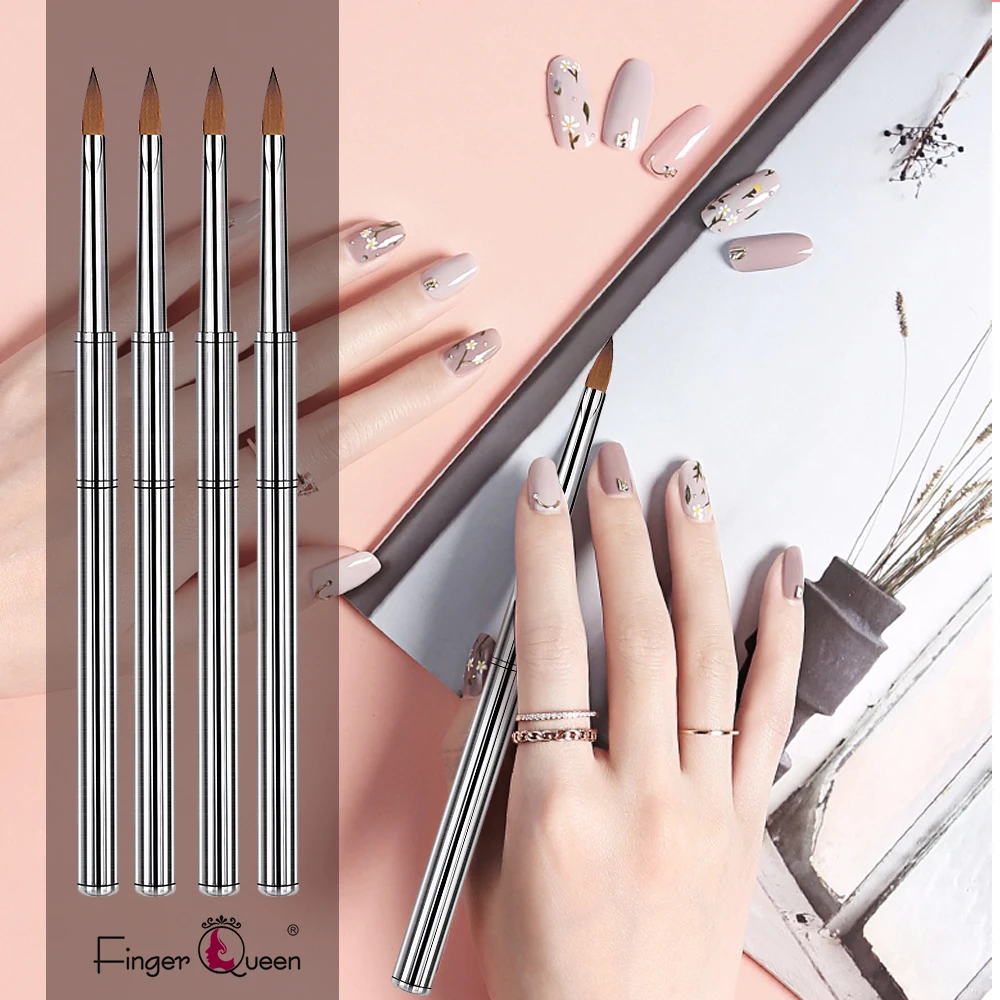 

1Psc Nail Brush Kolinsky Stainless Steel Nail Art Pen used for Painting Various Effects For Salon DIY Family Gathering uñas