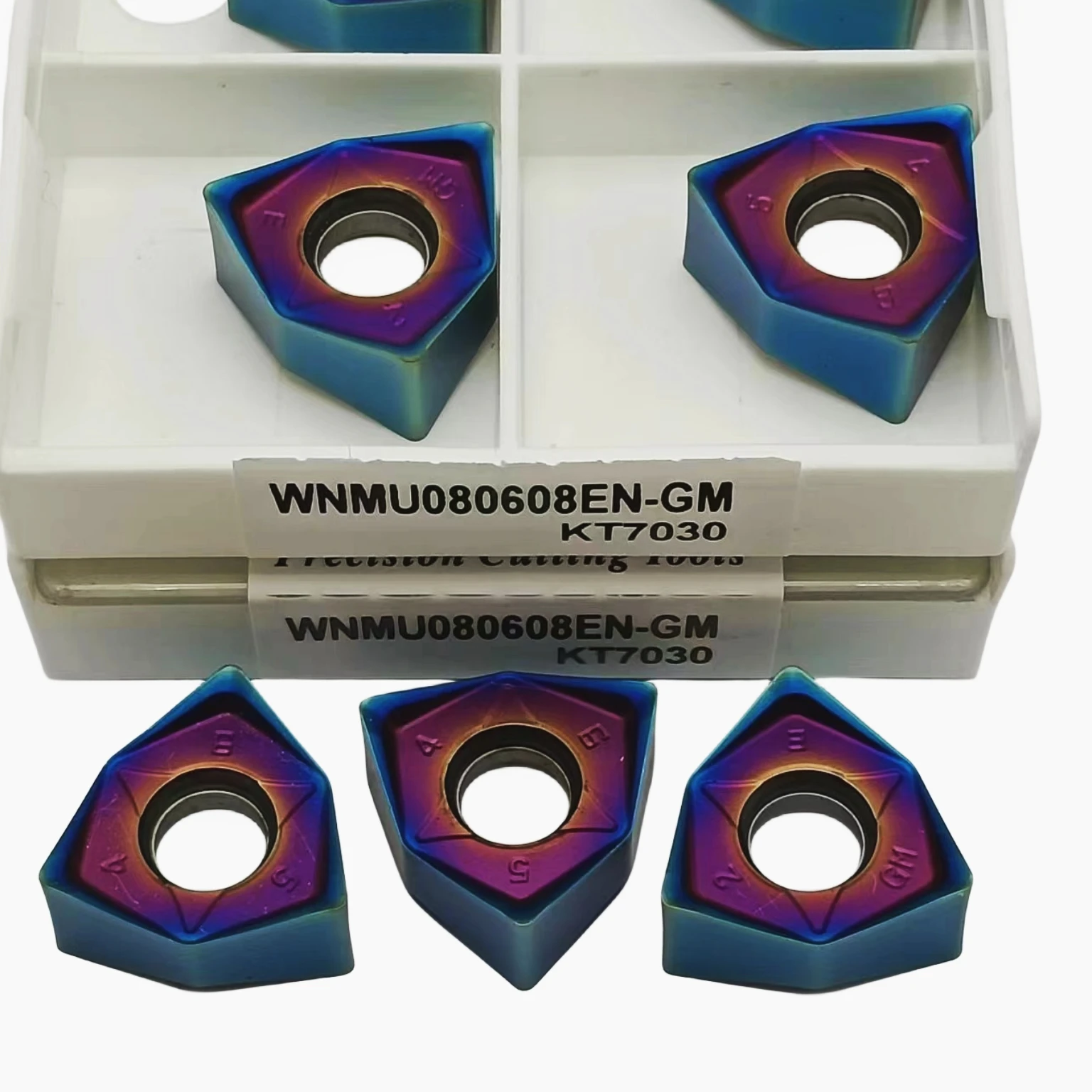 Wnmu080608-Insertos De Fresado Facial, Molino Original De Buena Calidad, Placa Cortadora De Carburatore De Tungsteno Kt7030