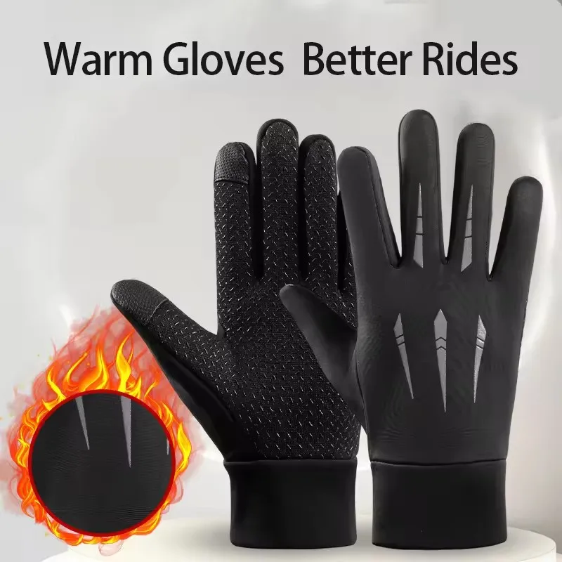 Gants chauds pour hommes moto hiver gants coupe-vent hydrofuge cyclisme à emporter écran tactile pêche gants antidérapants