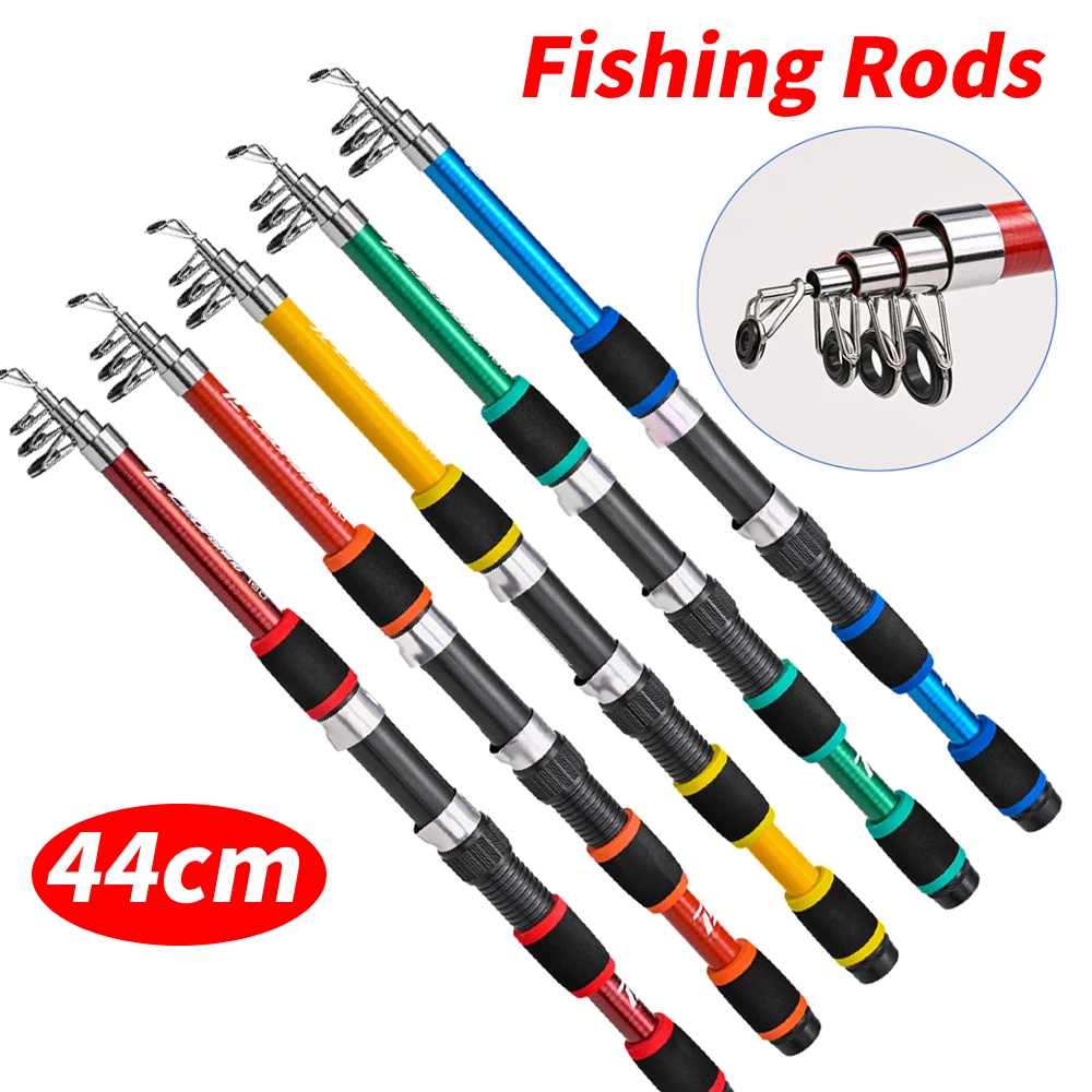 44CM Mini Foldable Fishing Rod Portable Telescopic Fishing Pole