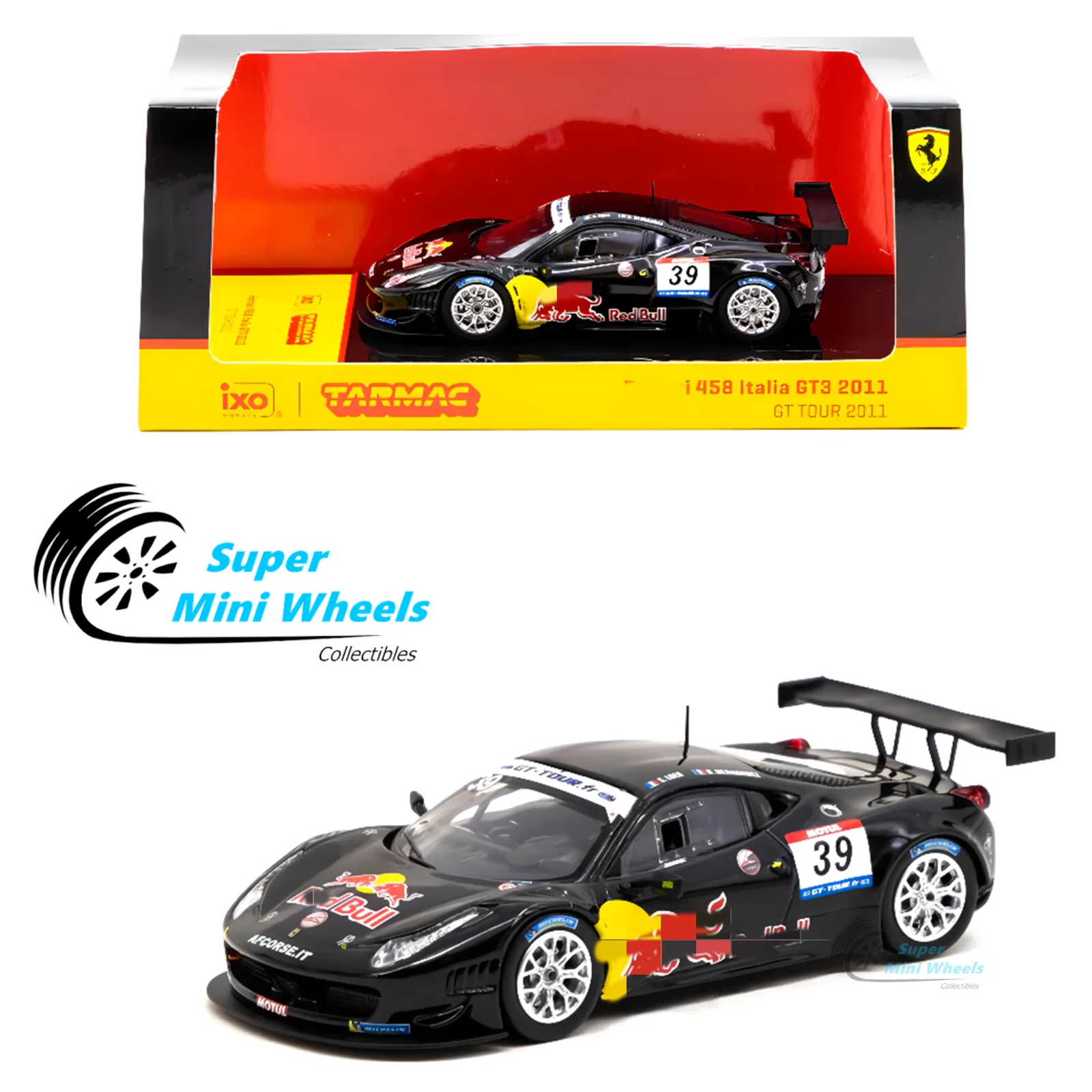 

Tarmac Works 1:64 458 Italia GT3 GT #39 Diecast Model Car Collection Limited Edition Hobby Toys