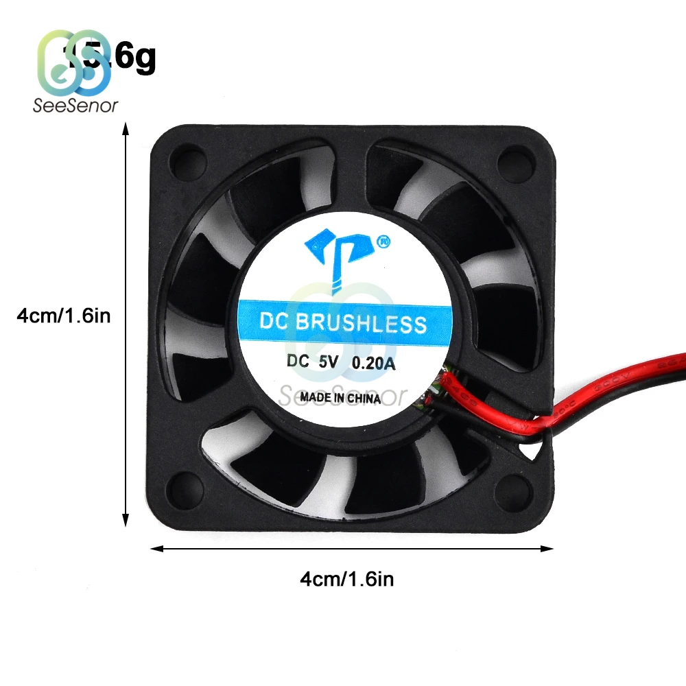 Cooling Fan 4010 5V&12V&24V Turbo Brushless 3D Printer Parts 2Pin For Extruder DC Cooler Blower Part Black Plastic