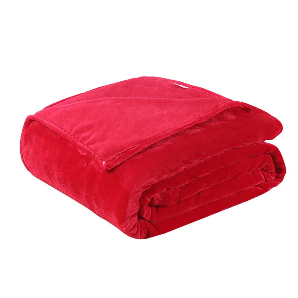 

Thick Blankets Flannel Fleece Blanket Lightweight Warm Bed Blanket 70x100cm (Red)