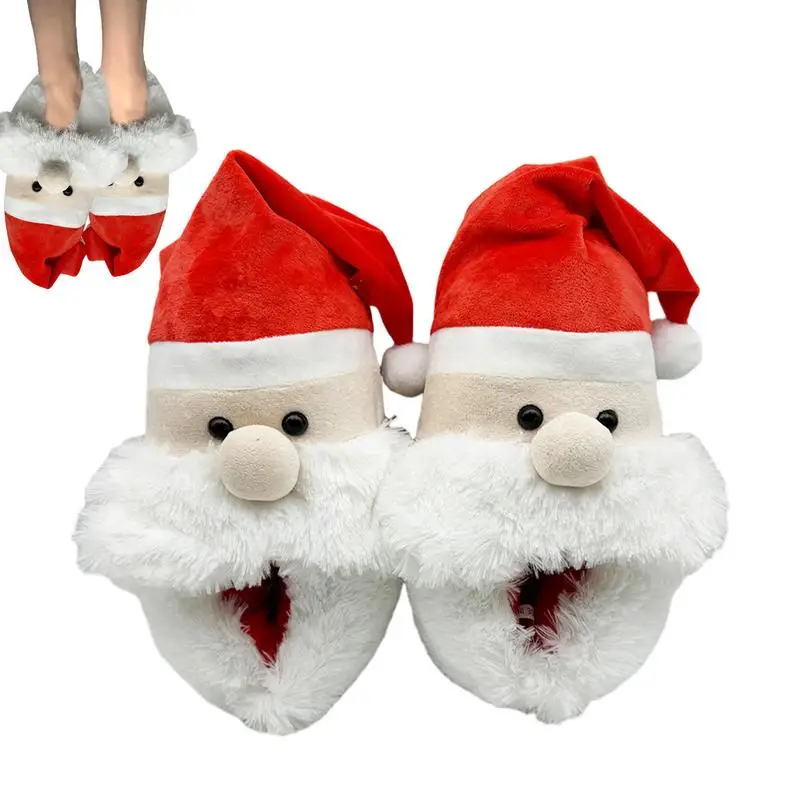 

Симпатичные рождественские тапочки, мультяшный Санта, теплые домашние тапочки, унисекс, рождественский дом, домашние тапочки для спальни, симпатичная обувь для пар