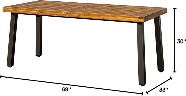 Rustic Wood Dining Table with Iron Legs 2
