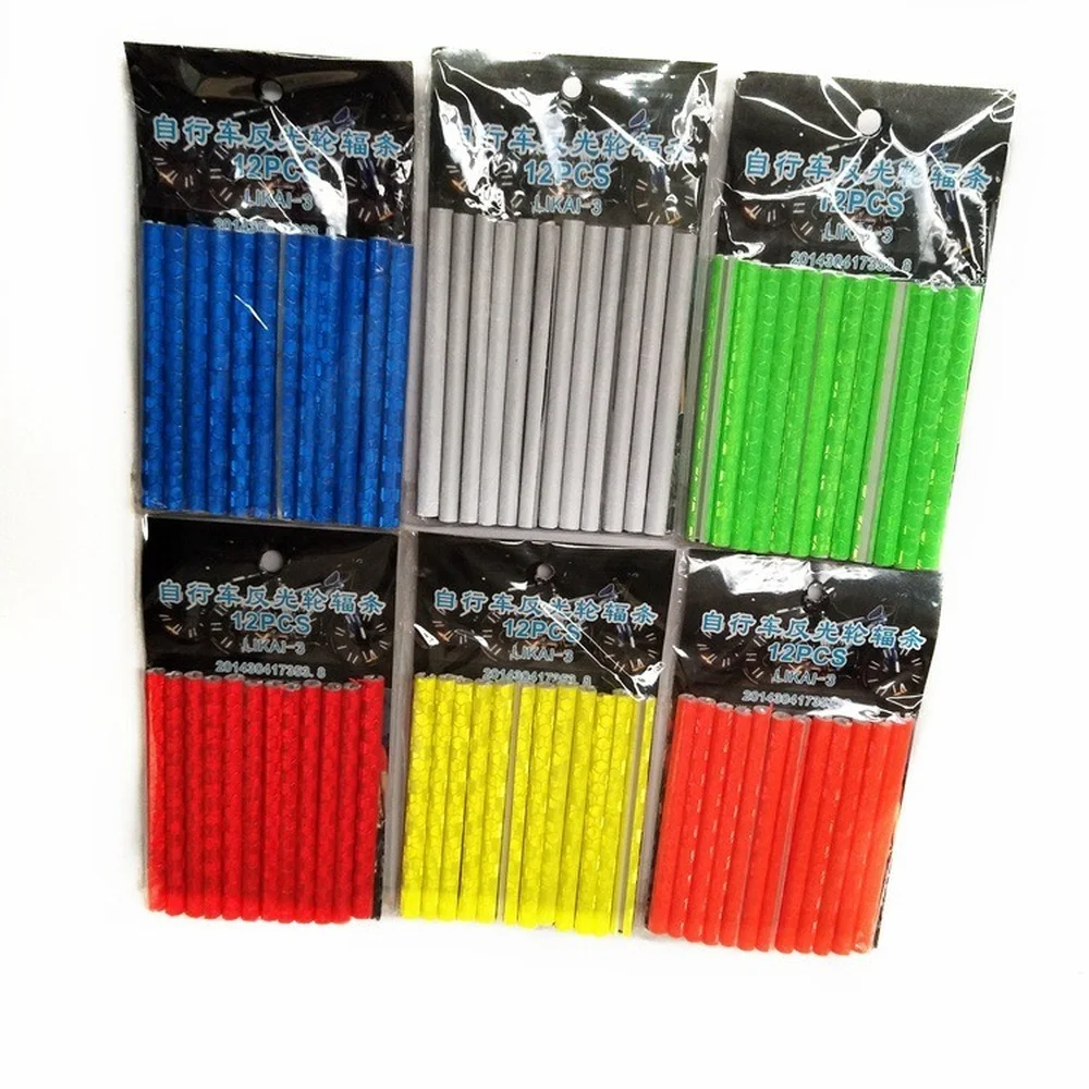 Bicycle Parts Bike Accessories Bicycle Lights Wheel Rim Spoke Clip Tube Safety Warning Light Cycling Bike Strip Reflective Reflector