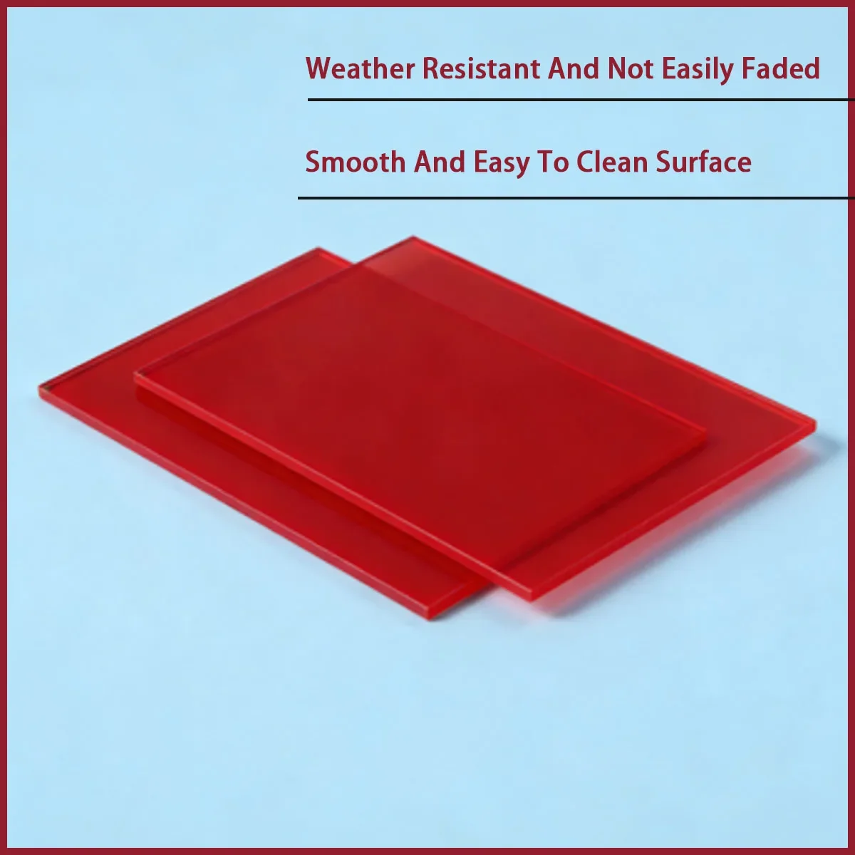 2-5mm Rote Opake Acrylplatte Quadratische Platte für Werbedisplays & Dekorative Trennwände – Detail 4