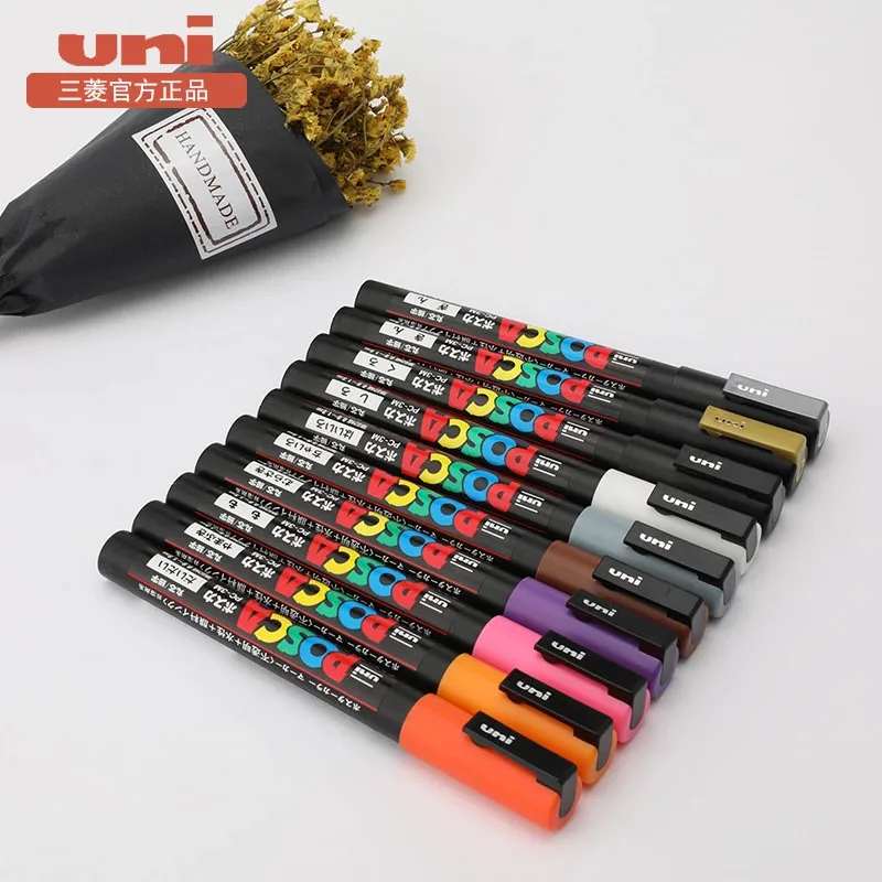 21/24 Couleurs Uni Posca Peinture Marqueur Stylo, PC-3M 5M 1M Art Peinture  Crayon pour Rock Peinture Toile Cartes DIY Dessin