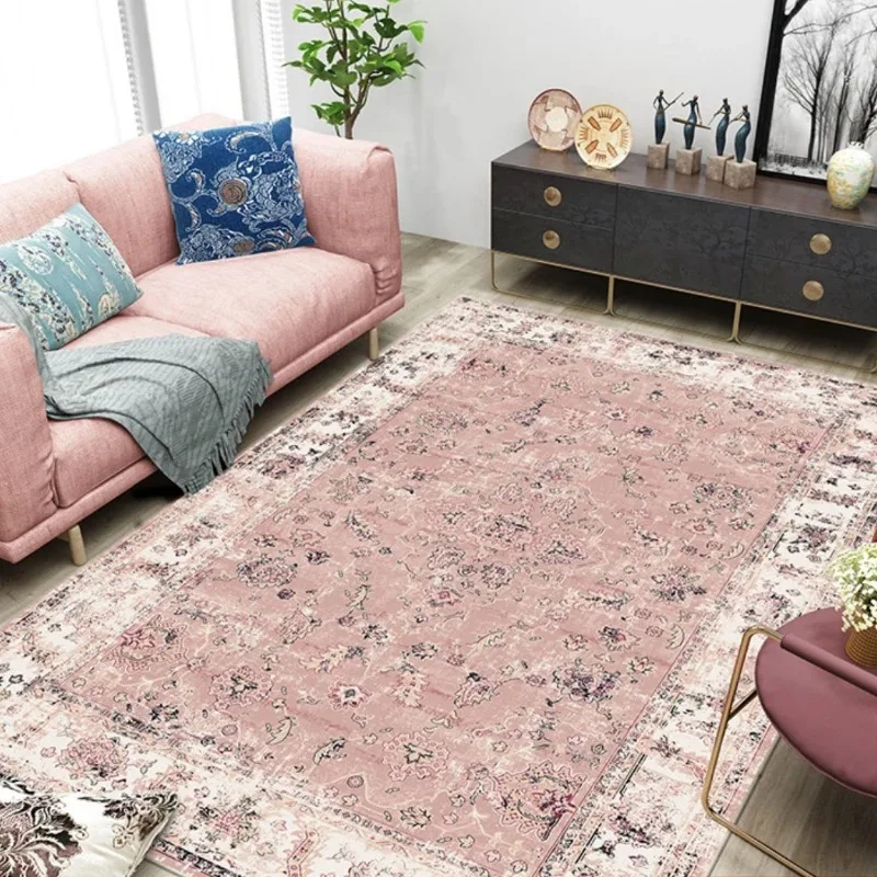 American Ethnic Style Carpets for Living Room Abstract Bedroom Decor Soft Carpet Vintage Lounge Rug Home Washable Non-slip Mat