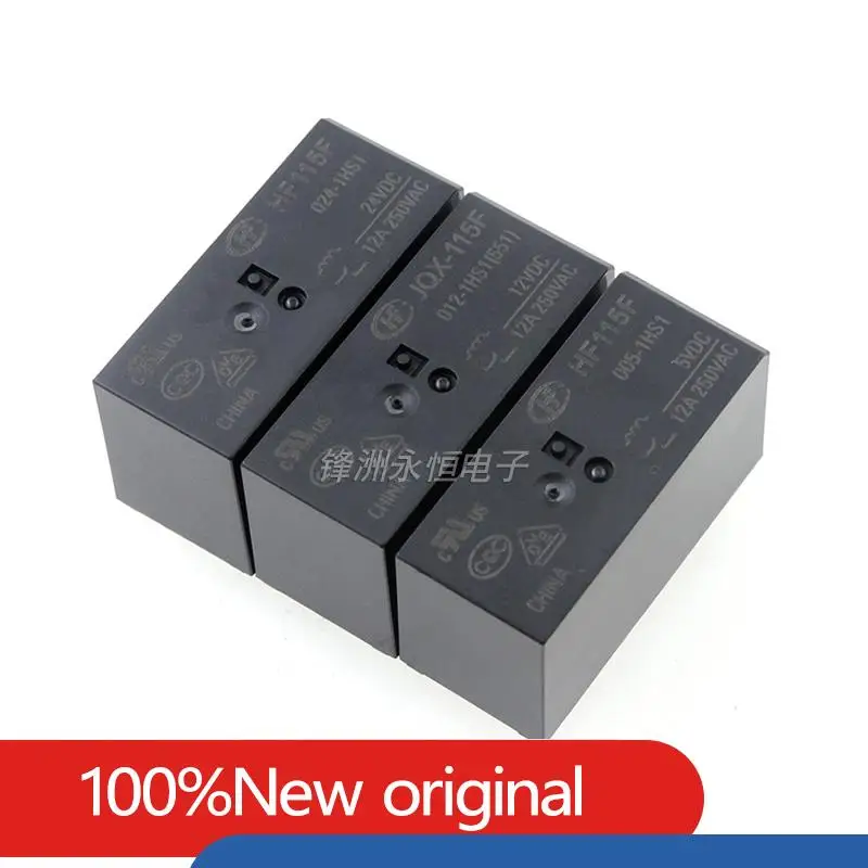 5 шт./партия, реле HF JQX-115F-005 012 024-1HS1 4PIN 12A 250VAC 5В 12В 24В