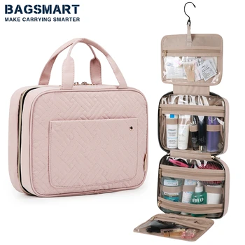 BAGSMART Organizer da viaggio Borsa da toilette sospesa da uomo Bagno grande scatola di immagazzinaggio portatile Custodia cosmetica impermeabile per trucco da donna 1