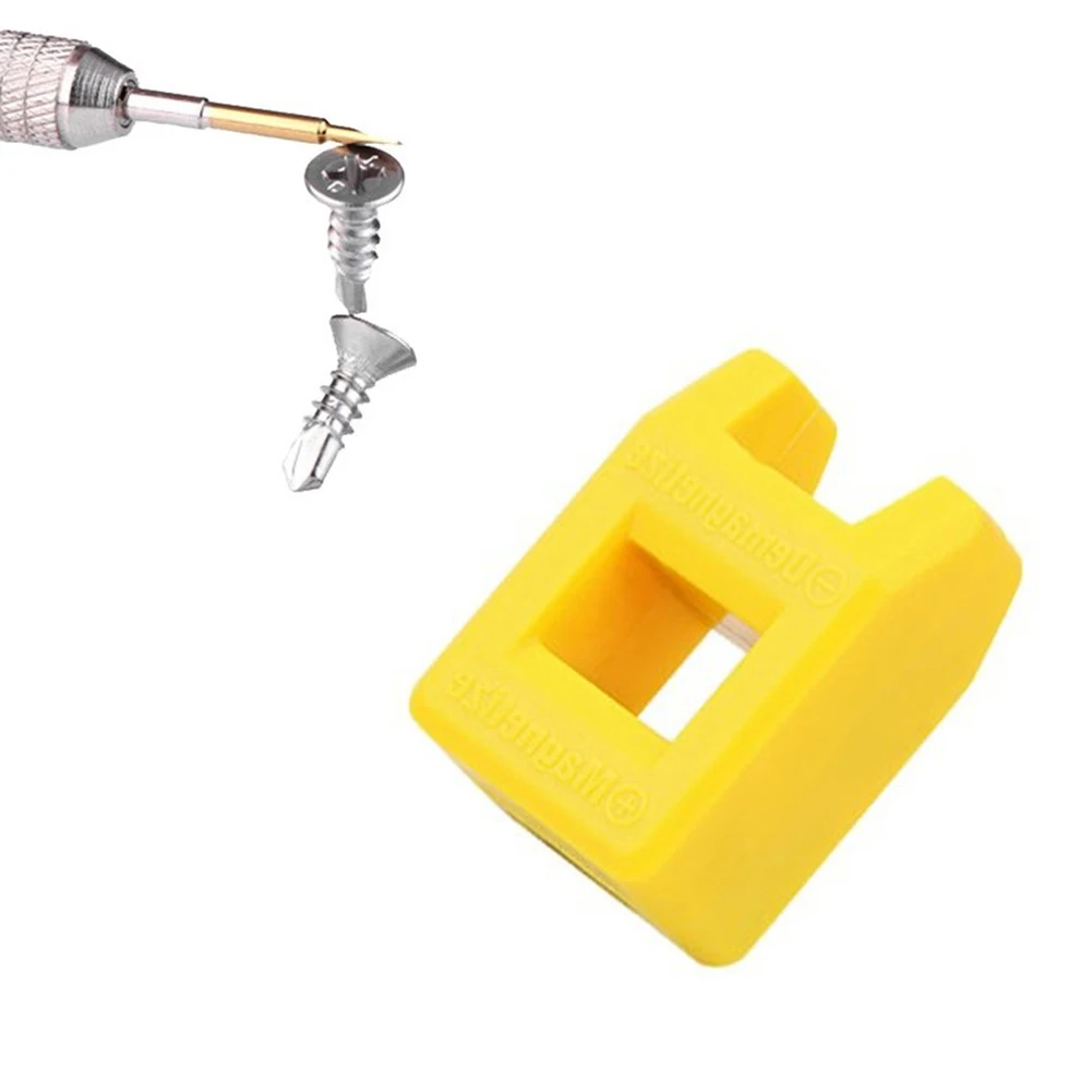 Cacciavite magnetizzatore Degaussing plastica giallo smagnetizzatore cambia magnetismo parti 29x40x19mm per accessori per utensili manuali in acciaio