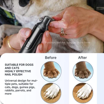 Electric Dog Nail Grinder Pet Nail Clipper USB Rechargeable Pet Nail Trimmers Painless with Polisher Wheel for Small/Large Pets 4