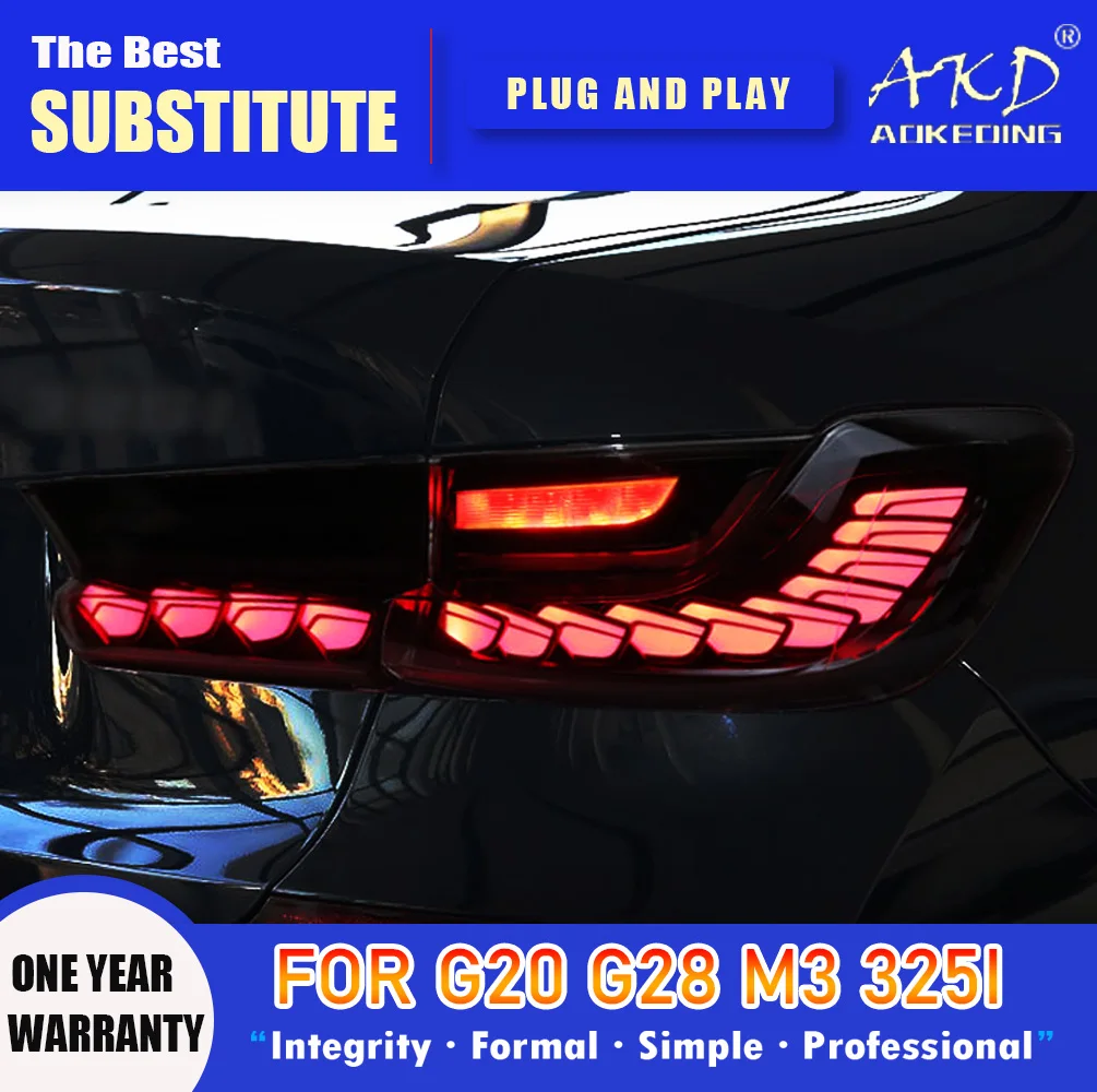 

AKD Tail Lamp for BMW G20 G28 M3 LED Tail Light 2019-2021 325i 320i Rear Fog Brake Turn Signal Automotive Accessories