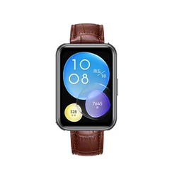 Premium Leather Band Strap Bracelet with Connector - Huawei Watch Fit (Brown)
