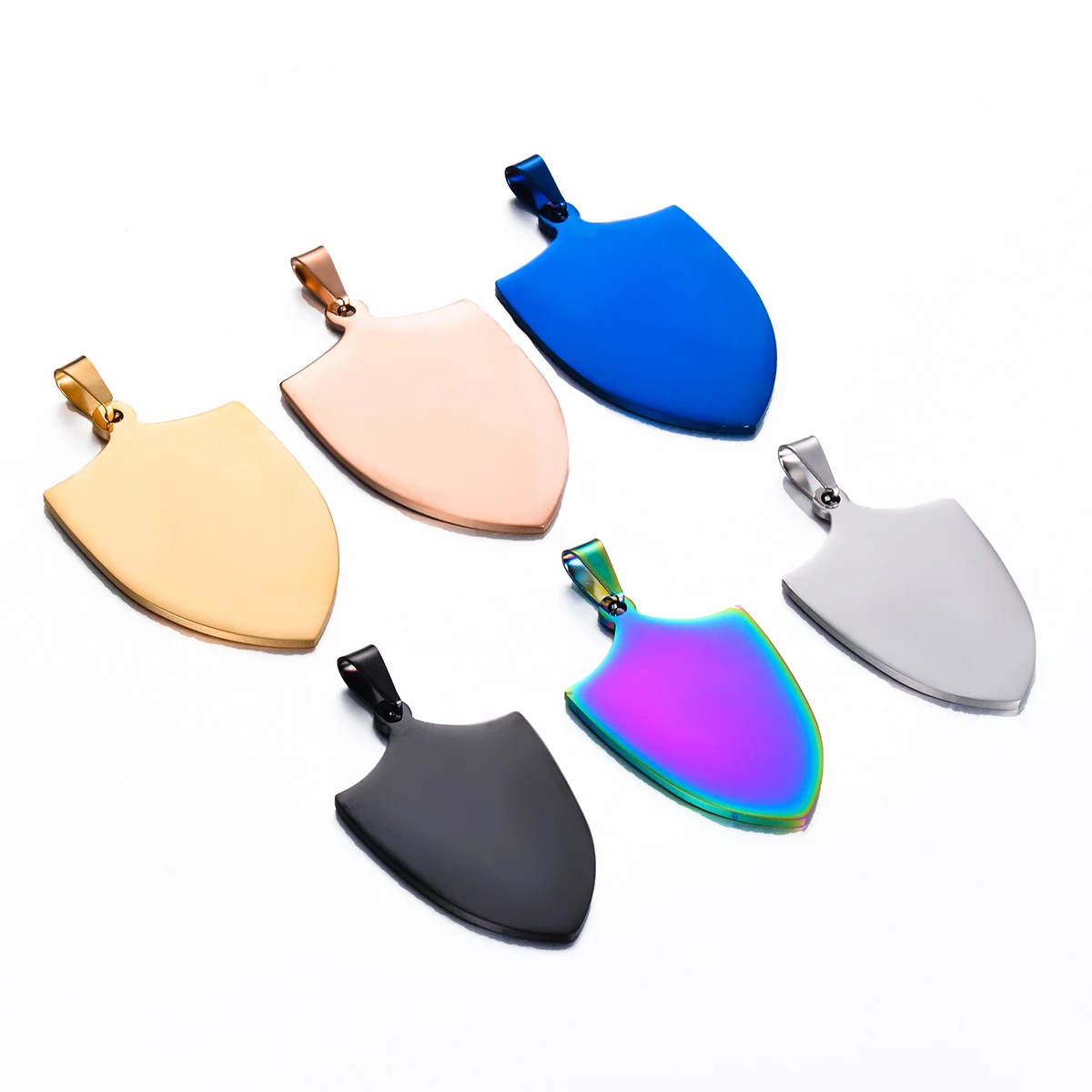 10Pcs Männer Schmuck Edelstahl Angepasst Erkennungsmarken Anhänger Name Gravierte Schild Form Halskette Schmuck Großhandel Dropship – Detail 3