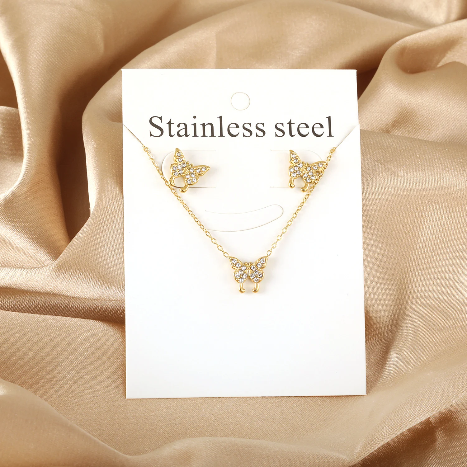 Necklaces Jewelry Sets For Women Girls Stainless Steel Pendant Necklaces And Earrings 2 Pieces Sets Wedding Party Jewelry Gifts - 2