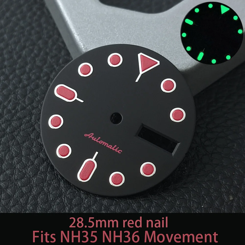 High-End 28.5MM Watch with Modified Green Illuminated Dial and Hands