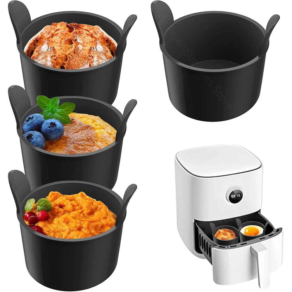 4Pcs Silicone Egg Poaching Cups Egg Poacher Molds Non-Stick Cake Muffins Cupcakes Moulds Tart Pie Desserts Baking Accessories